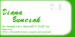 diana buncsak business card